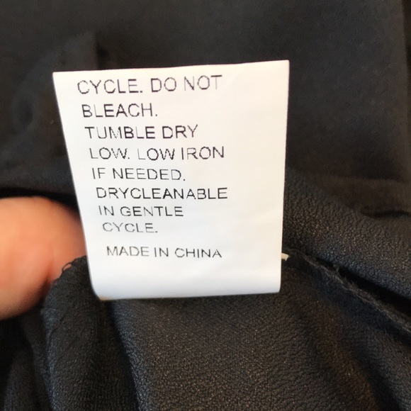 Black top with sheer sleeves, pearl details, size small - Picture 8 of 8